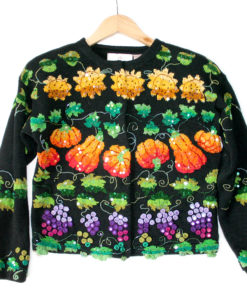 Fall Harvest Blingy Tacky Thanksgiving Ugly Sweater