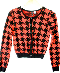 H&M Divided Houndstooth Halloween Cardigan Ugly Sweater