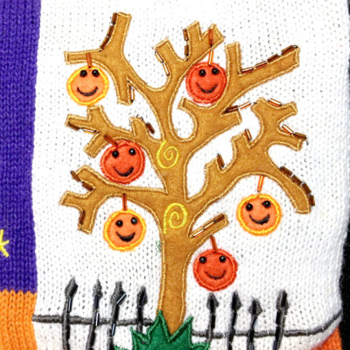 Happy Face Tree Tacky Halloween Ugly Sweater