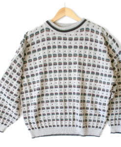 Heathered Gray Basketweave Cosby Golf Ugly Sweater