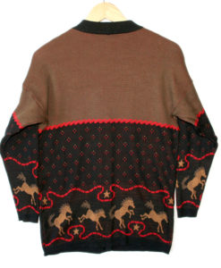 Equestrian Horse Racing Cardigan Ugly Sweater