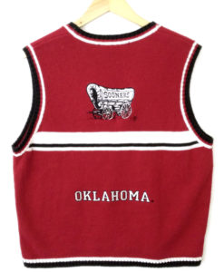 Oklahoma OU Sooners Football Tacky Ugly Sweater Vest