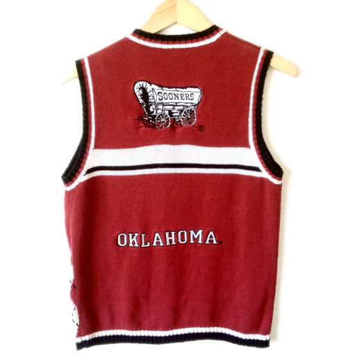Oklahoma OU Sooners Football Tacky Ugly Sweater Vest 2