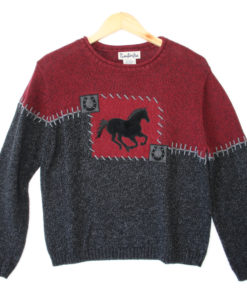 Patchwork Pony Equestrian Horse Theme Ugly Sweater