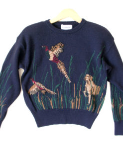 Pheasant Hunting Women's Wool Ugly Sweater