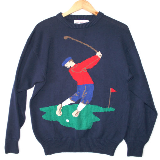 "Pigeon Toes" Mens Tacky Ugly Golf Sweater