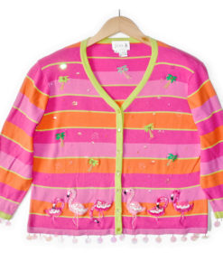 Pink Flamingos & Bling Tacky Ugly Sweater