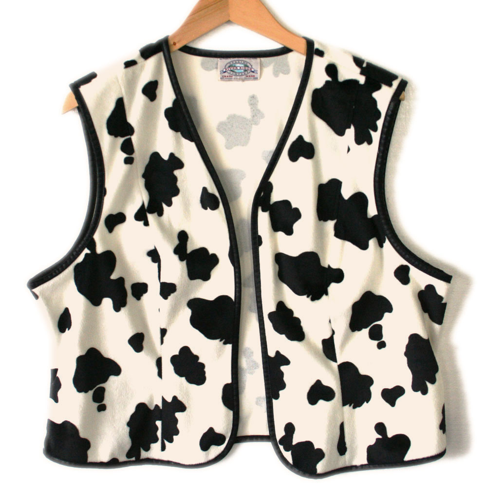 cow print sweater vest