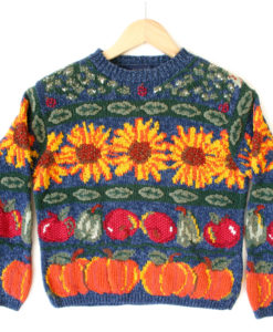 Sunflower Fall Harvest Tacky Thanksgiving Ugly Sweater