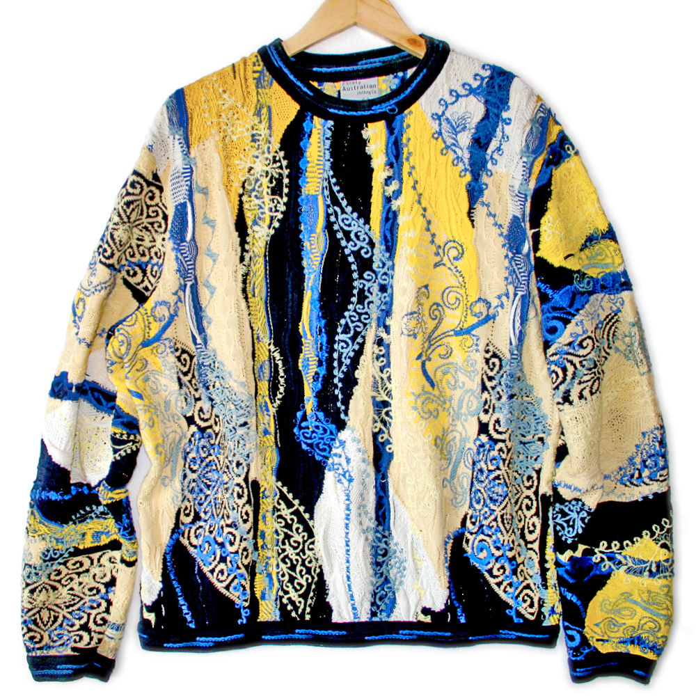 Textured Bright Colorful Embroidered Cosby Sweater - The Ugly ...