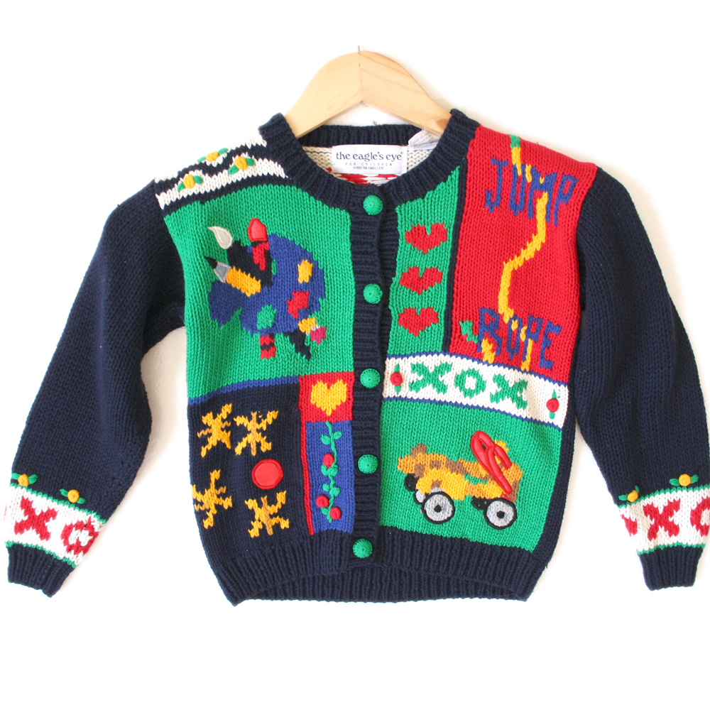 The Eagle's Eye Kids Back To School Theme Ugly Sweater - New! - The ...
