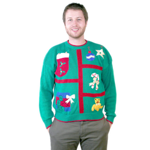 Truly Terrible Teal Vintage 80s Tacky Ugly Christmas Sweater