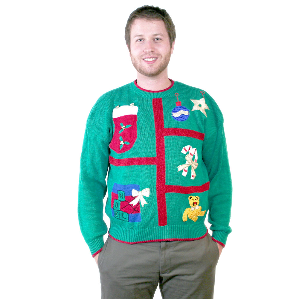 Truly Terrible Teal Vintage 80s Tacky Ugly Christmas Sweater - The Ugly ...