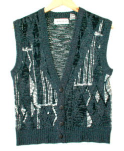 Vintage 80s Cosby Cardigan Ugly Sweater Vest