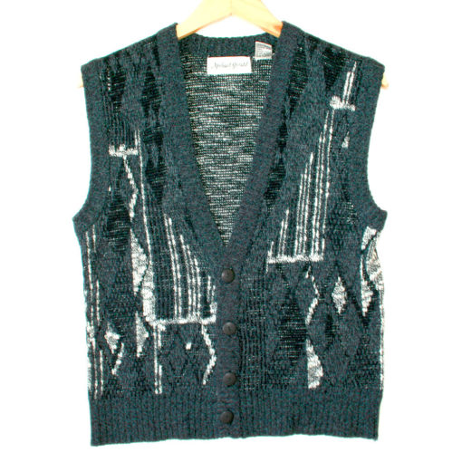 Vintage 80s Cosby Cardigan Ugly Sweater Vest