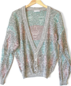 Vintage 80s Pastel Diamonds Cosby : Golf Cardigan Ugly Sweater