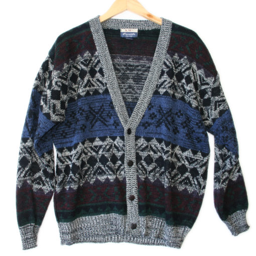 Vintage 80s Tribal Cosby Cardigan Ugly Sweater