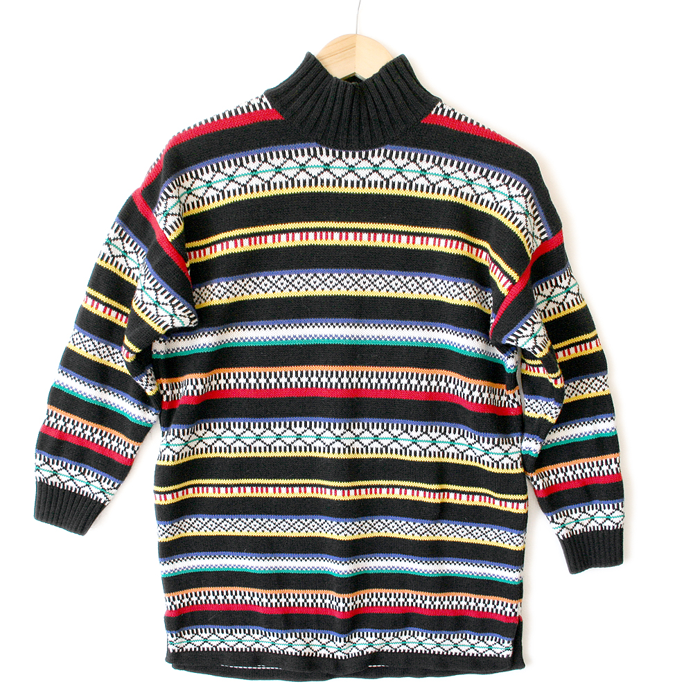 Vintage 90s Bright Tribal Aztec Oversized Cotton Ugly Sweater - The ...