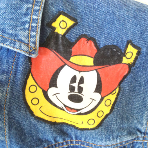 Vintage 90s Cowboy Mickey Mouse Western Denim Ugly Jacket
