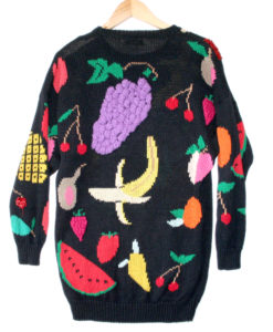 Vintage 90s Oversized Bedazzled Fruit Ugly Sweater