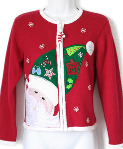 Big Santa Head Tacky Ugly Christmas Sweater - Kids