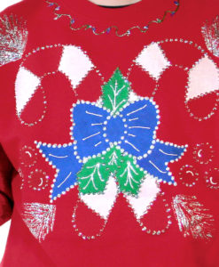 DIY Crafted Up Candy Cane Ugly Christmas Sweatshirt