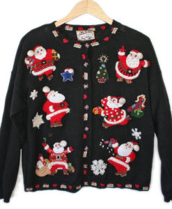 Happy Fat Santas Tacky Ugly Christmas Sweater