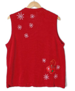 Ice Skates and Mittens Ugly Christmas Sweater Vest