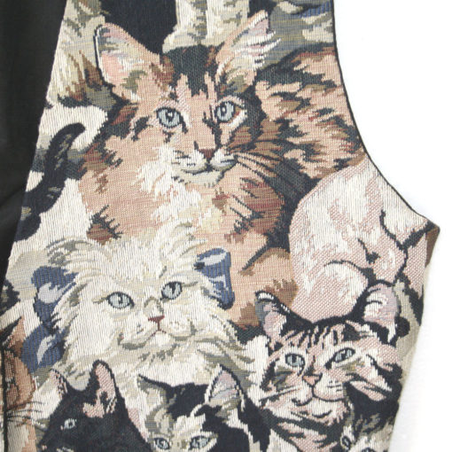 Kitty Tapestry Tacky Ugly Cat Lady Vest