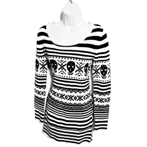 Nordic Skulls and Stripes Ugly Sweater Dress - New!