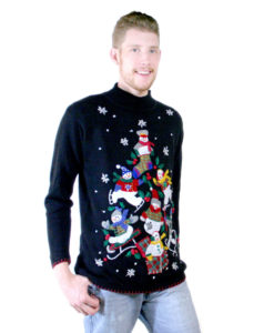 Pile of Snowmen Tacky Ugly Christmas Sweater