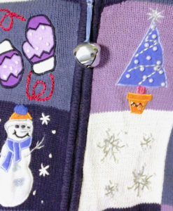 Purple Patchwork Tacky Ugly Christmas Sweater