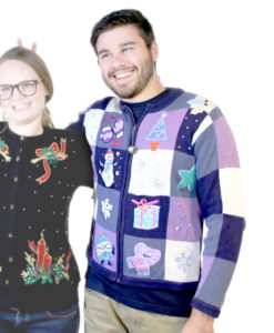 Purple Patchwork Tacky Ugly Christmas Sweater