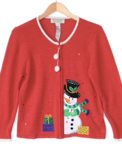 Return of the Peekaboo Snowman Ugly Christmas Sweater