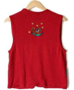 Santa Snowman And A Burro Ugly Christmas Sweater Vest