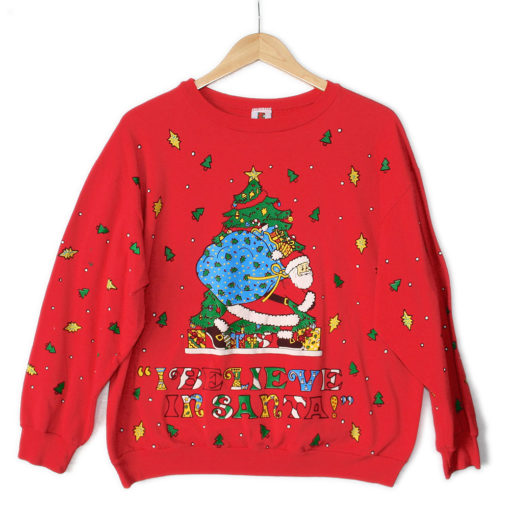 Santa's Big Sack Vintage 80s Tacky Ugly Christmas Sweatshirt