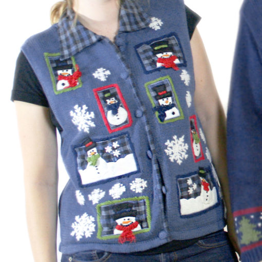 Snowman Family Photos Ugly Christmas Sweater Vest