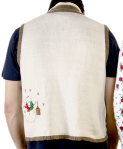 Snowmen and Brown Plaid Tacky Ugly Christmas Sweater Vest