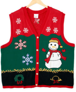 Third Grader Snowman Tacky Ugly Christmas Sweater Vest