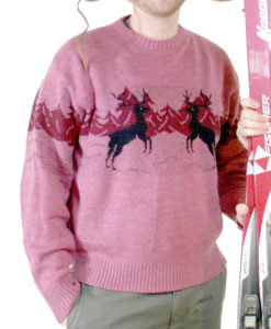 Vintage 70s : 80s Nordic Reindeer Men's Ski Sweater