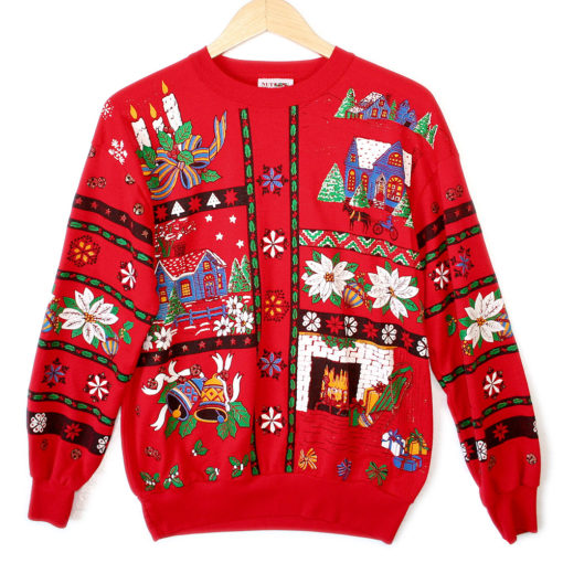 Vintage 80s Scandinavian Tacky Ugly Christmas Sweatshirt - The Ugly ...