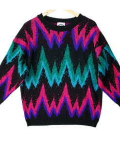 Vintage 80s Zig Zag Tacky Ugly Sweater - New!