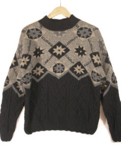 Wooly Nordic Black and Tan Men's Ugly Ski Sweater