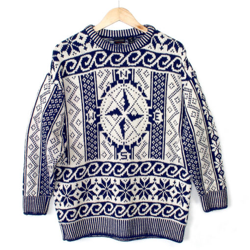 Big Compass Soft Oversized Slouchy Men's Ugly Ski Sweater