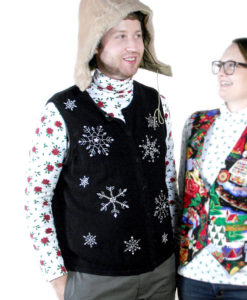 Blingy Snowflakes Tacky Ugly Christmas Sweater Vest