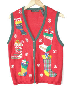 Christmas Stockings Tacky Ugly Holiday Sweater Vest
