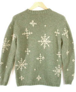 Eddie Bauer Sage Snowflakes Wooly Ski or Ugly Christmas Sweater