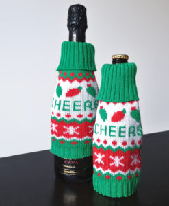 Knit Ugly Christmas Sweater Bottle Cover - for Wine or Beer