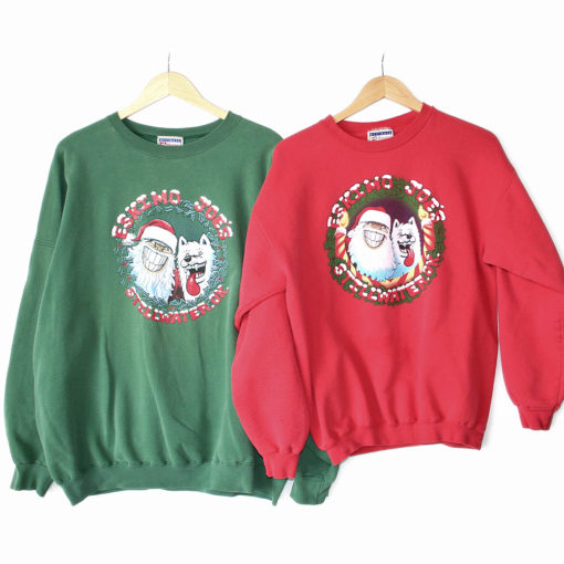 Set of 2 Eskimo Joe's Christmas Sweatshirts (2000 & 2004)