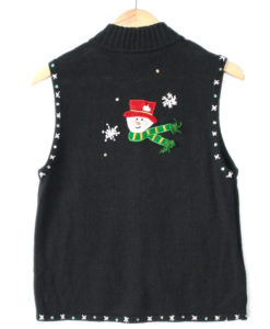 Stack of Snowmen... With Legs! Ugly Christmas Sweater Vest